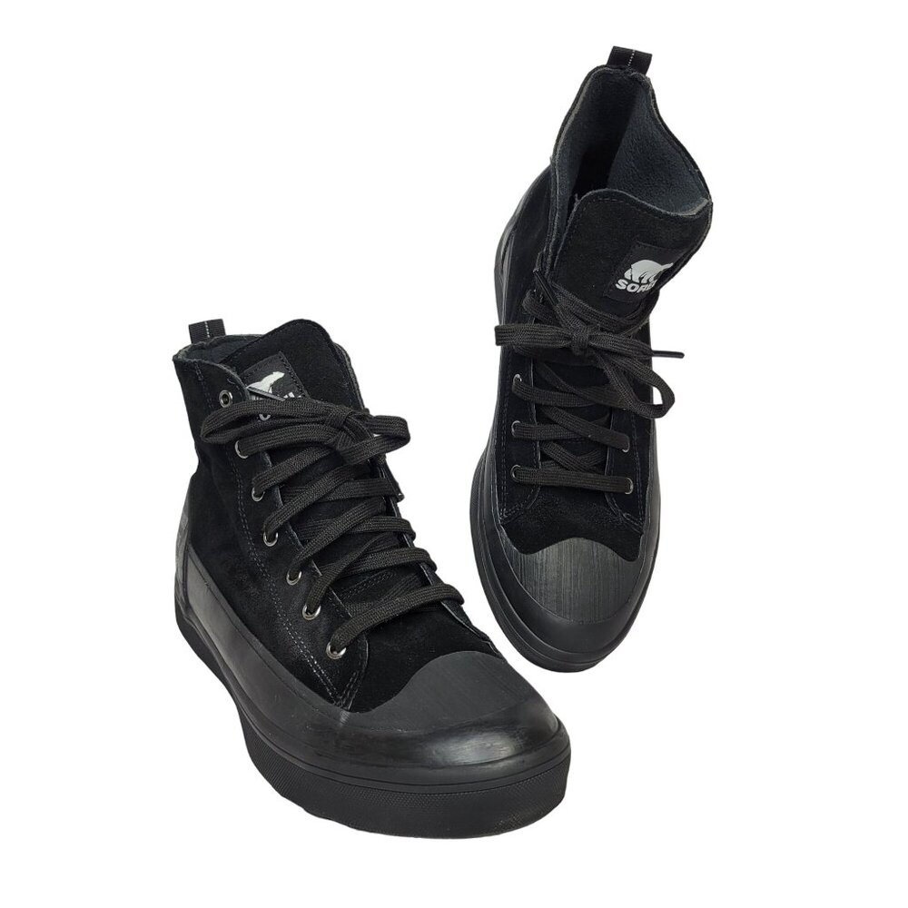 SOREL METRO™ II Mens Sz 12 Waterproof Sneakers Black Suede High Top Outsole LKNC - Picture 2 of 10